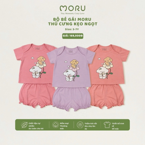 OH-J12 Bộ bé gái Moru thú cưng kẹo ngọt
