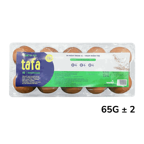 Trứng Gà Tafa Pro 65g Hộp 10 Quả