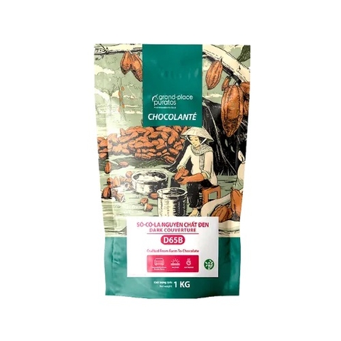 Sô Cô La Đen Nguyên Chất 65% Hạt Nút Puratos 1kg