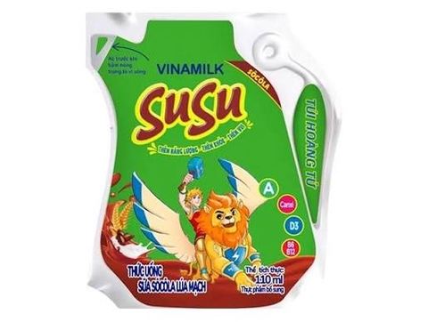TU Sữa Sôcôla Lúa Mạch Vinamilk Susu Túi 110ml