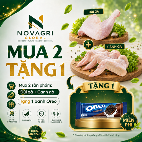 [Mua 2 tặng 1] Cánh Gà Đông Lạnh CP Gói 1kg + Đùi Gà Góc Tư Đông Lạnh CP Gói 1kg