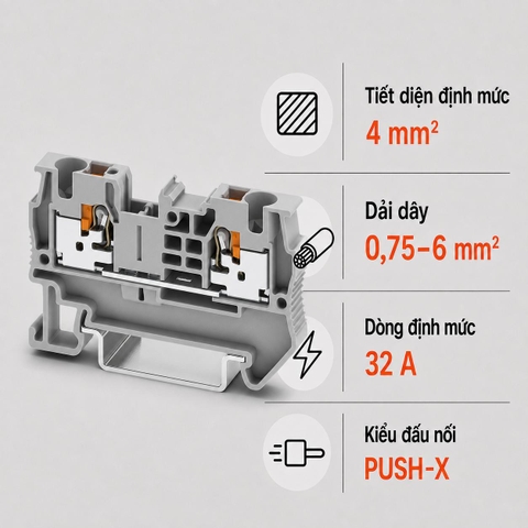 Terminal Block Phoenix Contact XT 4 – Cầu Đấu Push-X 4mm²