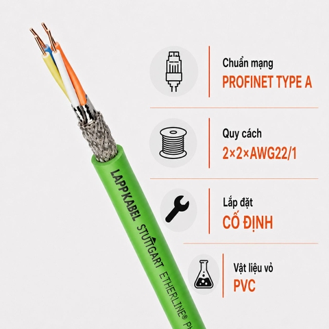 Cáp Data LAPP ETHERLINE PN Cat.5e Y PROFINET Type A