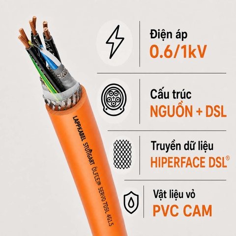 Cáp Servo Hybrid LAPP ÖLFLEX SERVO 7DSL Truyền Dữ Liệu DSL