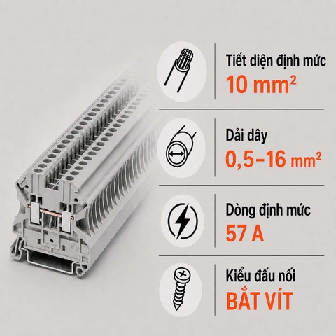 Terminal Block Phoenix Contact UT 10 – Cầu Đấu Vít 10mm²