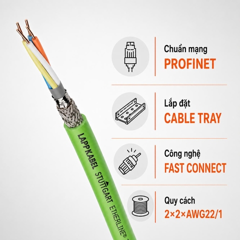 Cáp Data LAPP ETHERLINE TRAY ER PN Y FC PROFINET Lắp Máng Cáp