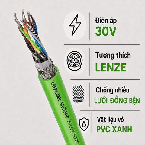 Cáp Encoder LAPP ÖLFLEX SERVO 728 CY Lenze Chống Nhiễu
