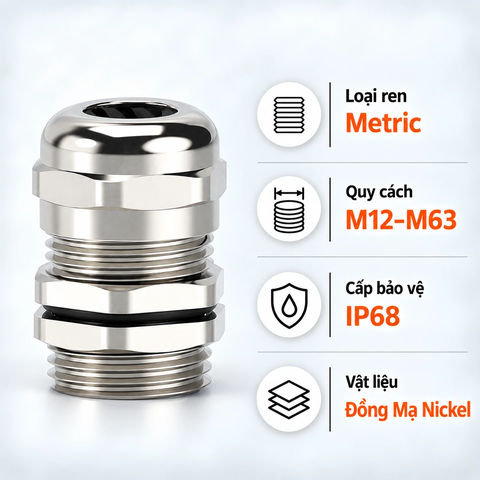 Ốc Siết Cáp Kim Loại HOONSUN HX-NP Ren Metric IP68
