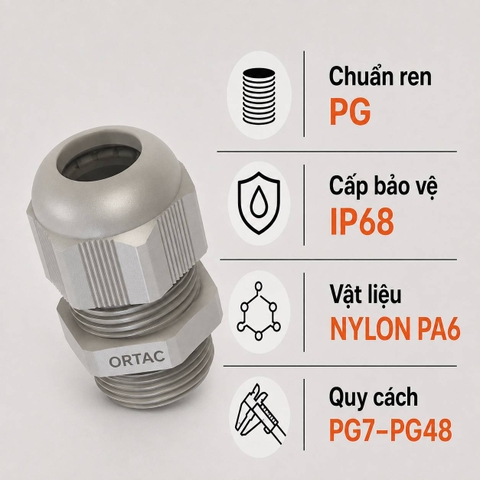 Ốc Siết Cáp Nhựa ORTAC Ren PG IP68