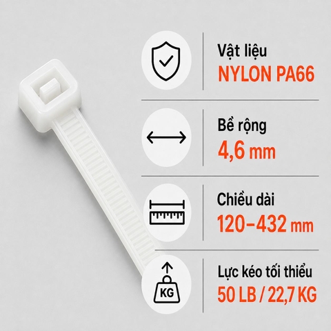 Dây Rút Nhựa KST Nylon PA66 4,6mm