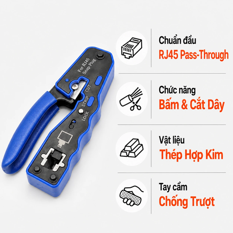 Kìm Bấm Đầu Mạng RJ45 COBTEL 501033 Pass-Through Cho Cáp Mạng