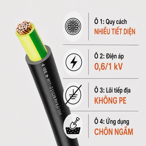 Cáp Điện Lực Hạ Thế LAPP NYY-O 0,6/1kV Chôn Ngầm