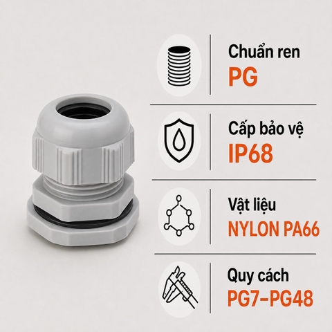 Ốc Siết Cáp Nhựa Dong-A Bestech DACL Ren PG IP68