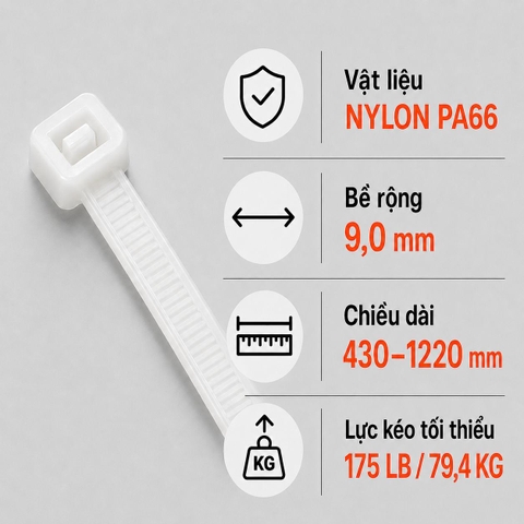 Dây Rút Nhựa KST Nylon PA66 9,0mm