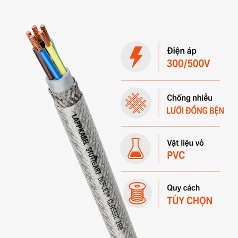 Cáp Điều Khiển LAPP ÖLFLEX CLASSIC 100 CY 300/500V Chống Nhiễu