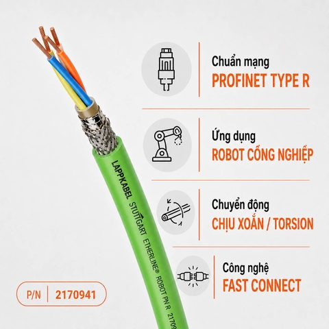 Cáp Data LAPP ETHERLINE ROBOT PN FC Cat.5e PROFINET Chịu Xoắn