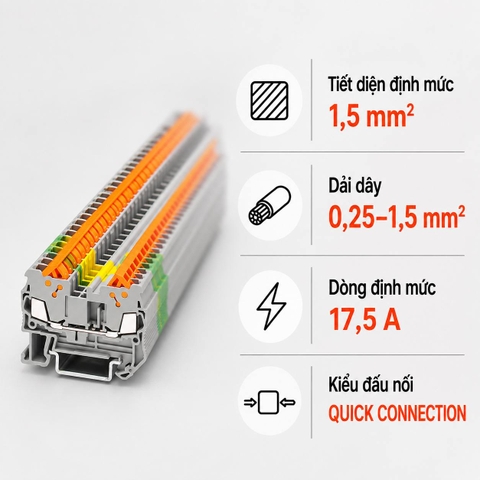 Terminal Block Phoenix Contact QTC 1,5 – Cầu Đấu Quick Connection 1,5mm²