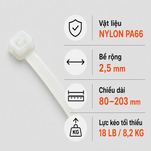 Dây Rút Nhựa KST Nylon PA66 2,5mm