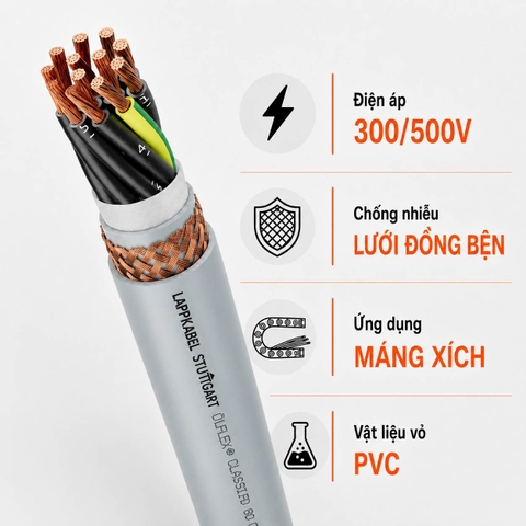 Cáp High Flex LAPP ÖLFLEX CLASSIC FD 810 CY Chống Nhiễu Máng Xích
