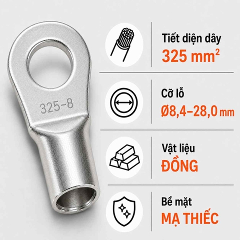 Đầu Cos Tròn Trần KST RNB325 Dây 325mm²