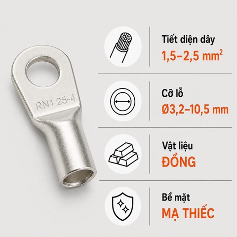 Đầu Cos Tròn Trần KST RNB14 Dây 14mm²