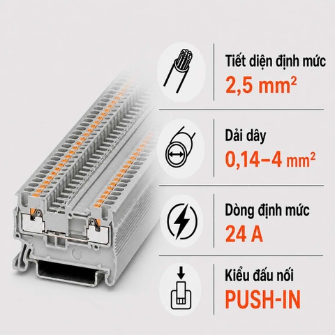Terminal Block Phoenix Contact PT 2,5 – Cầu Đấu Push-in 2,5mm²