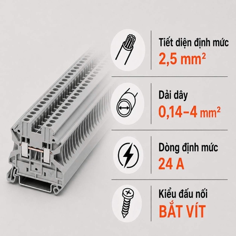 Terminal Block Phoenix Contact UT 2,5 – Cầu Đấu Vít 2,5mm²