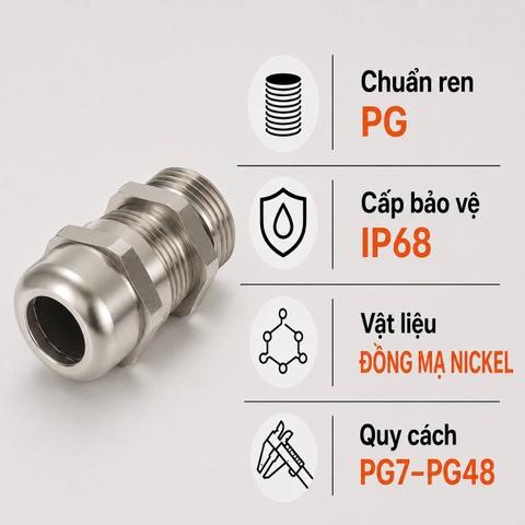 Ốc Siết Cáp Kim Loại ORTAC Ren PG IP68