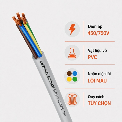 Cáp Nguồn Điều Khiển LAPP ÖLFLEX CLASSIC 100 450/750V PVC