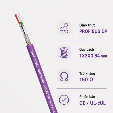 Cáp Tín Hiệu LAPP UNITRONIC BUS PB PROFIBUS DP 1x2x0.64mm