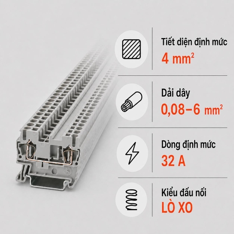 Terminal Block Phoenix Contact ST 4 – Cầu Đấu Lò Xo 4mm²