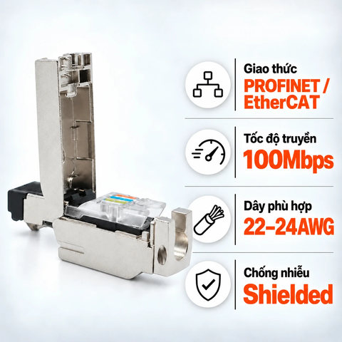 Đầu Mạng RJ45 Công Nghiệp COBTEL 11200031500 PROFINET EtherCAT 4 Lõi