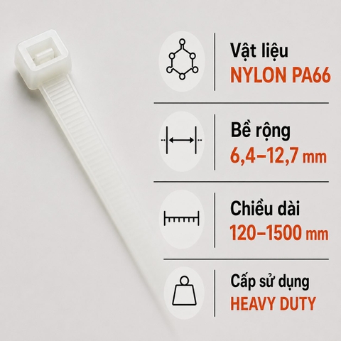 Dây Rút Nhựa KSS Nylon PA66 Heavy Duty / Extra Heavy Duty