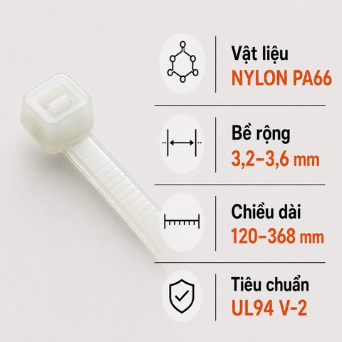 Dây Rút Nhựa KSS Nylon PA66 3,2–3,6mm