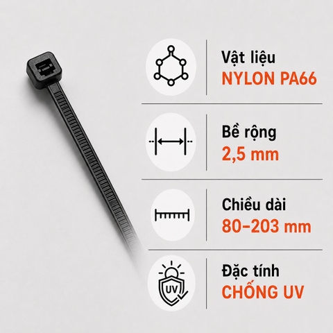 Dây Rút Chống UV KST Nylon PA66 2,5mm