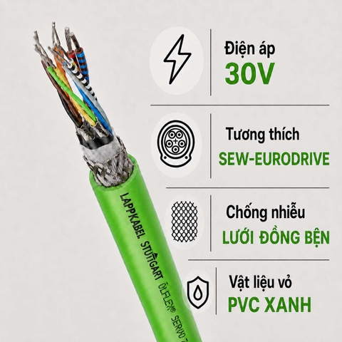 Cáp Encoder LAPP ÖLFLEX SERVO 728 CY SEW-EURODRIVE Chống Nhiễu
