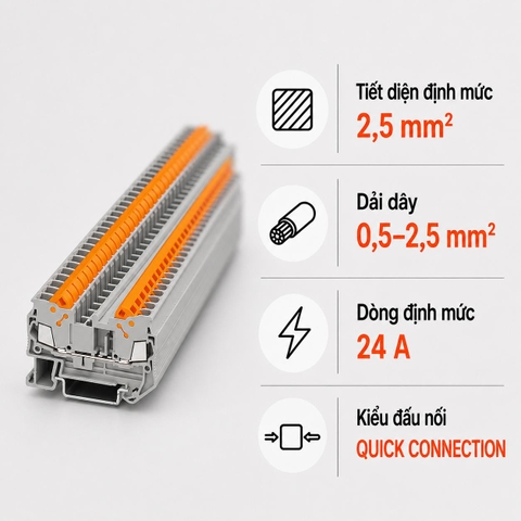 Terminal Block Phoenix Contact QTC 2,5 – Cầu Đấu Quick Connection 2,5mm²