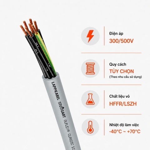 Cáp Điều Khiển LAPP ÖLFLEX CLASSIC 110 H 300/500V LSZH Chống Cháy Lan