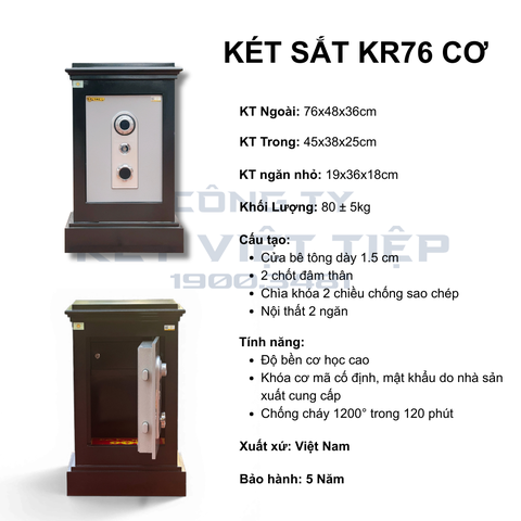 Két Sắt KR76 A - Cơ Không Đổi Mã