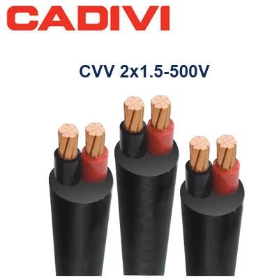 Cáp điện CADIVI CVV 2×1,5 mm² – 300/500V