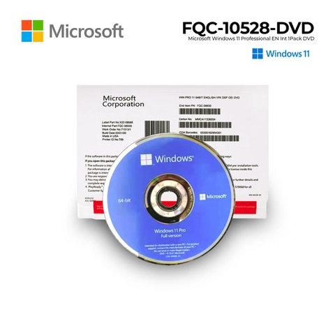 Phần mềm Microsoft Windows 11 Pro 64Bit Eng Intl 1PK DSP OEI DVD – FQC-10528