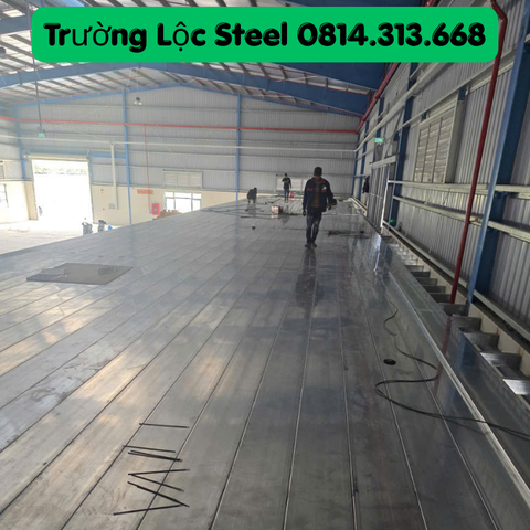 Gác Lửng Nhà Máy May Đắk Nông – Giải Pháp Làm Sàn Thép Không Cần Đổ Bê Tông