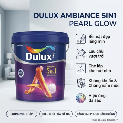 Sơn Dulux Ambiance 5in1 Pearl Glow Bóng Mờ