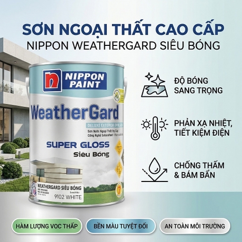 Sơn Nippon WeatherGard Siêu Bóng Ngoại Thất