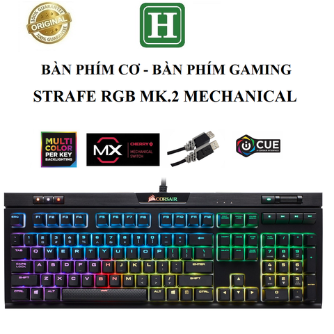 Bàn phím cơ, Bàn phím gaming CORSAIR STRAFE RGB MK.2 Mechanical Gaming Keyboard