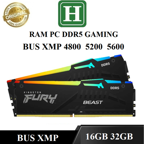 RAM PC DDR5 16GB 32GB BUS 4800 - 5200 - 5600, ram Gaming có LED, hàng zin tháo máy, BH 6 tháng