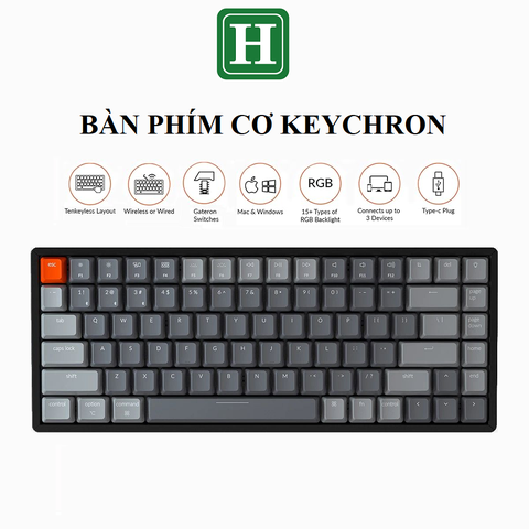 Bàn Phím Cơ không dây KEYCHRON - Keychron Aluminum Frame RGB Hotswap, hàng zin like new, BH 6 tháng