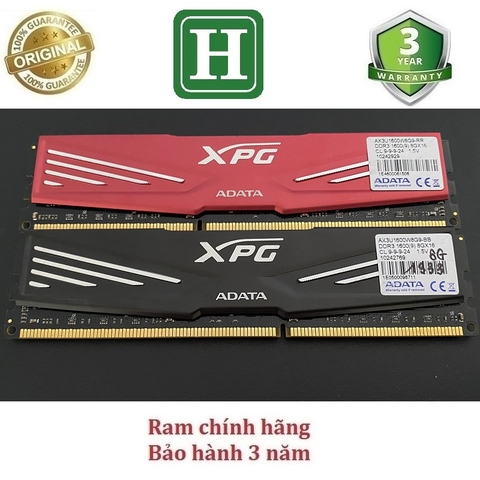Ram Tản Nhiệt 4GB, 8GB DDR3 BUS 1333 overclock 1600, ram bộ hiệu XPG ADATA, bảo hành 36 tháng