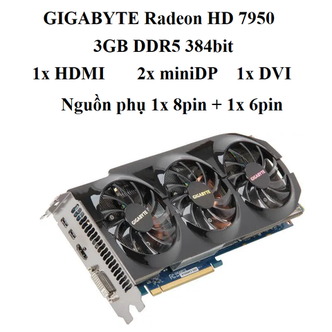 card GIGABYTE HD7950 (3 fan) - 3GB DDR5
