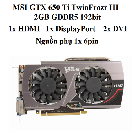 card MSI GTX 650 Ti Boost Gaming TFIII OC 2gb d5